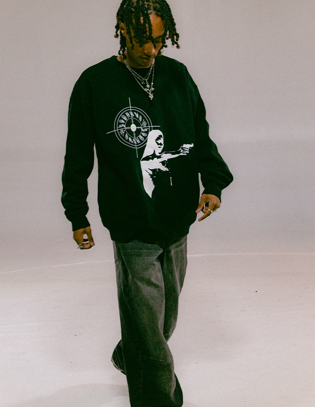 Black Naomi Silhouette Crewneck